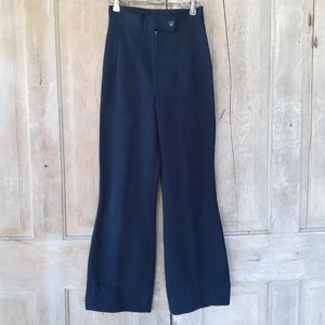 Vintage Blue Handmade Polyester Pants